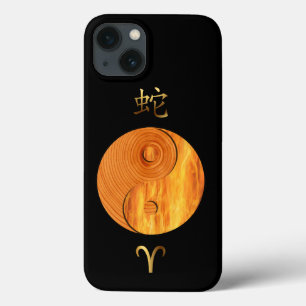 Holzschlange Jahr und Aries Feuerzeichen Case-Mate iPhone Hülle