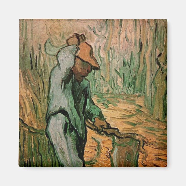 Holzschneider (nach Millet) von Vincent van Gogh Magnet (Vorne)