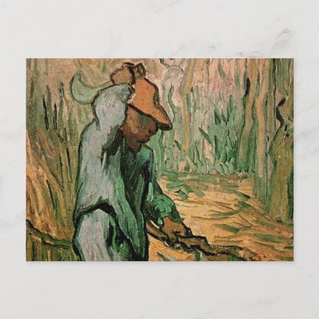 Holzschneider (nach Millet) von Vincent van Gogh Postkarte (Vorderseite)