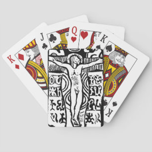 Holzschnitt des Kruzifixes von Paul Gauguin Spielkarten