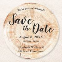 Holzschnitt ganze Namen rustikal Save the Date