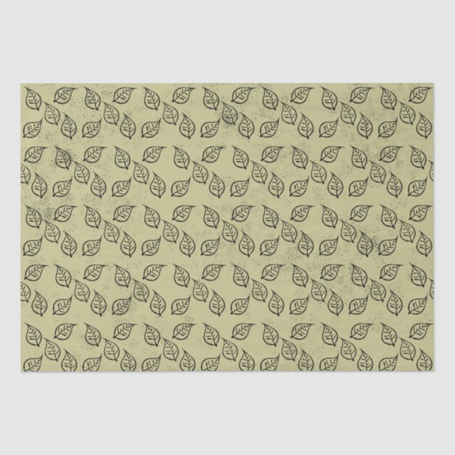 Holzschnitt-Muster auf antiquiert Seidenpapier (Vorderseite)
