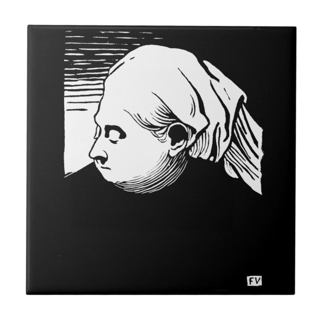 Holzschnitt-Portrait von Königin Victoria Fliese (Vorderseite)