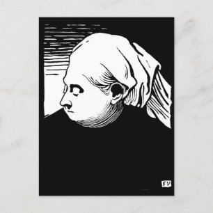 Holzschnitt-Portrait von Königin Victoria Postkarte
