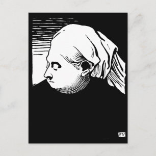 Holzschnitt-Portrait von Königin Victoria Postkarte
