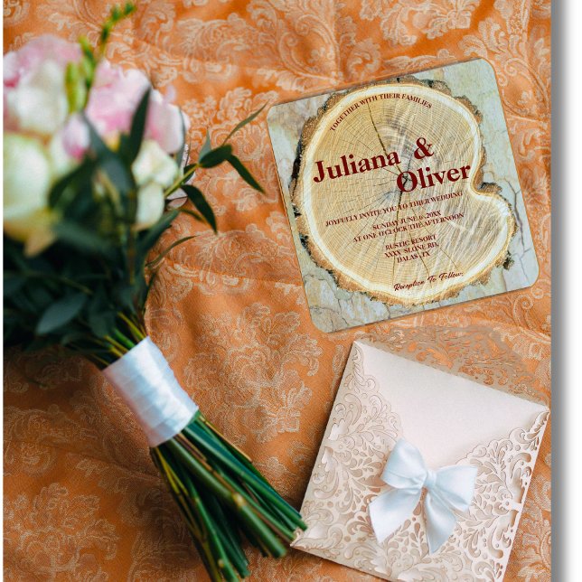 Holzschnitt rustikale Hochzeit Einladung (Von Creator hochgeladen)