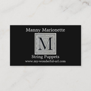 Holzschnitt Woodblock Initiale der Holztype-"M" Visitenkarte