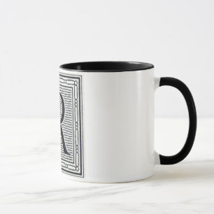 Holzschnitt Woodblock Initiale der Holztype-"R" Tasse