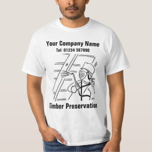 Holzschutz-Cartoon zum Personalisieren T-Shirt