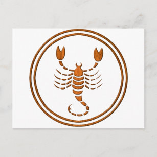 Holzskorpio Zodiac Skorpion Astrologie Zeichen Postkarte