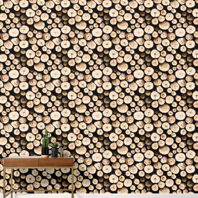 Holzstäbchen Holzstapelwalzwerk nahtlos Muster Tapete (Korridor)