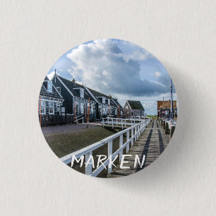 Holzsteg in Marken, Niederlande Button