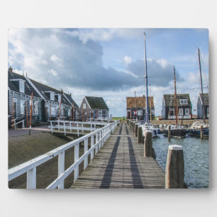Holzsteg in Marken, Niederlande Fotoplatte
