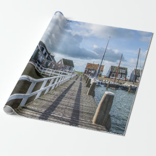 Holzsteg in Marken, Niederlande Geschenkpapier