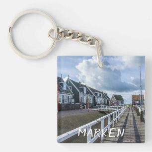 Holzsteg in Marken, Niederlande Schlüsselanhänger