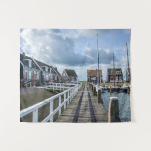 Holzsteg in Marken, Niederlande Wandteppich