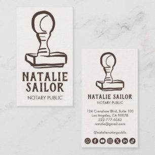 Holzstempel-Logo Notar CUSTOM Social Icon Visitenkarte