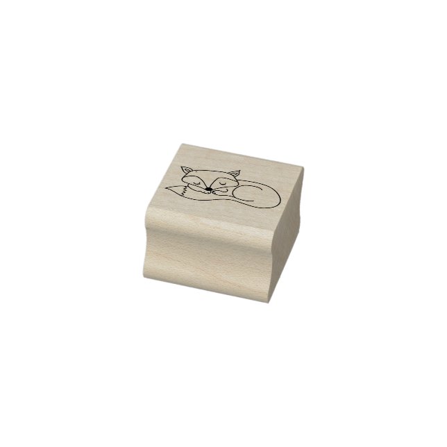 Holzstempel - Schlafender Fuchs Gummistempel (Stempel)