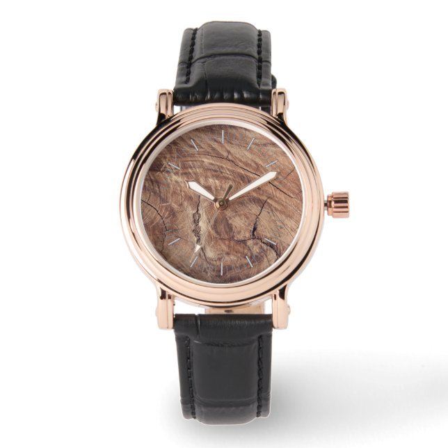 Holzstil Armbanduhr (Vorderseite)