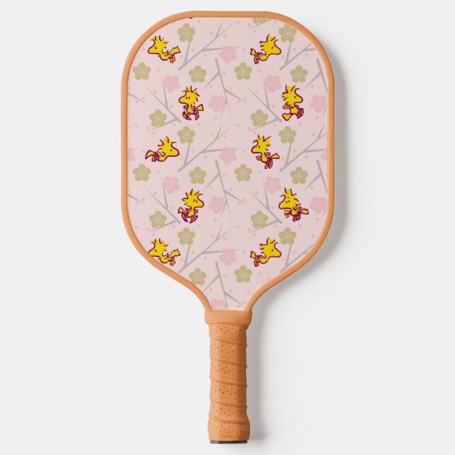 Holzstock-Pink-Kirschblossom-Muster Pickleball Schläger (Vorderseite)