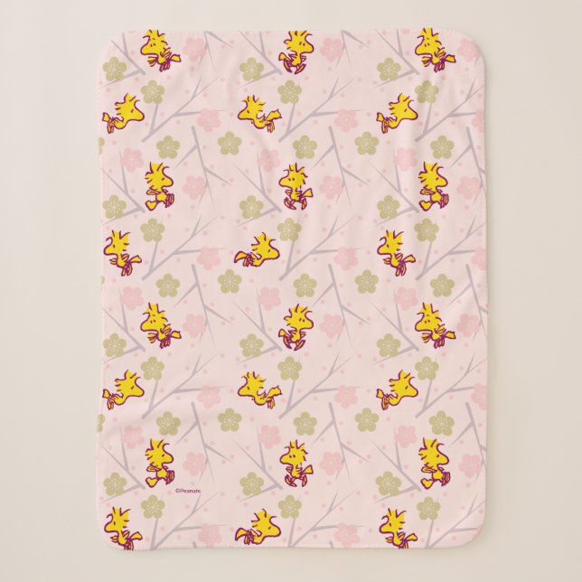 Holzstock-Pink-Kirschblossom-Muster Sherpadecke (Vorderseite)