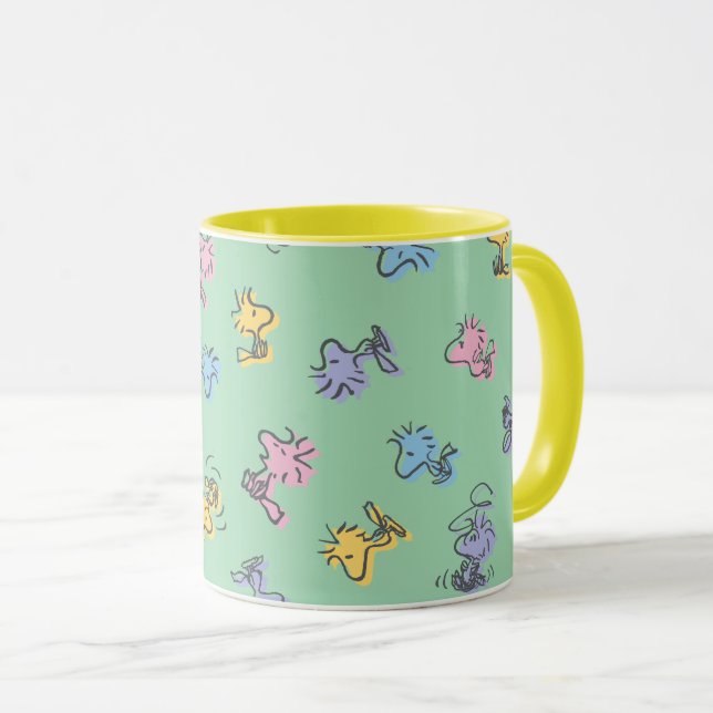 Holzstock Zucker Pop Kunstmuster Tasse (VorderseiteRechts)