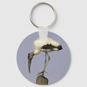 Holzstorch Schlüsselanhänger