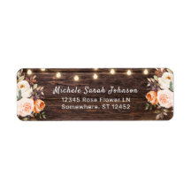 Holzstring Lights, Blush & Peach Floral Address