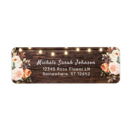 Holzstring Lights, Blush & Peach Floral Address