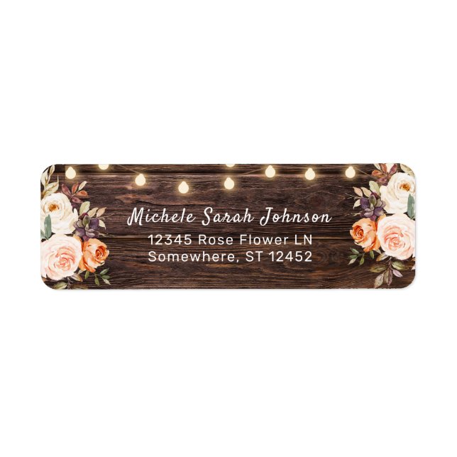 Holzstring Lights, Blush & Peach Floral Address (Vorne)