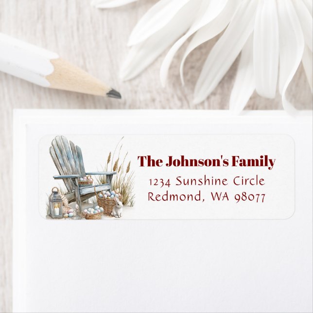 Holzstuhl mit Ostereiadresse (Insitu)