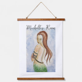 Holztäfeltes Aquarellmaid-Wandtapeten Wandteppich Mit Holzrahmen