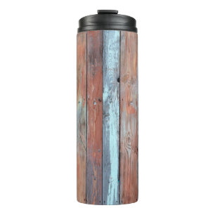 Holztäfelung, altes mehrfarbiges Holz Thermosbecher