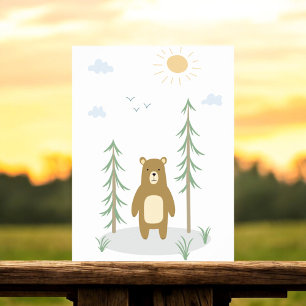 Holztäfelung, Kinderzimmer, Bärenmalerei Poster