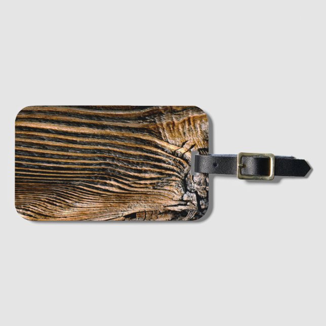 Holztextur Cool einzigartig Gepäckanhänger (Vorderseite (Horizontal))