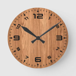 Holztextur-Hintergrund-35455 Runde Wanduhr