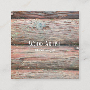 Holztexturdesign Quadratische Visitenkarte