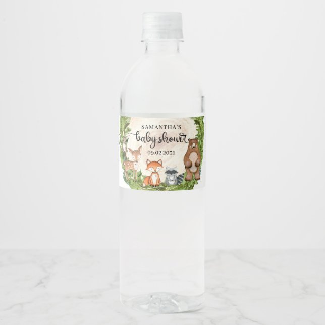 Holztiere Holzschnitt Babydusche (Vorderseite)