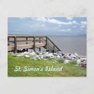 Holztreppe hinunter zum Wasser Postkarte