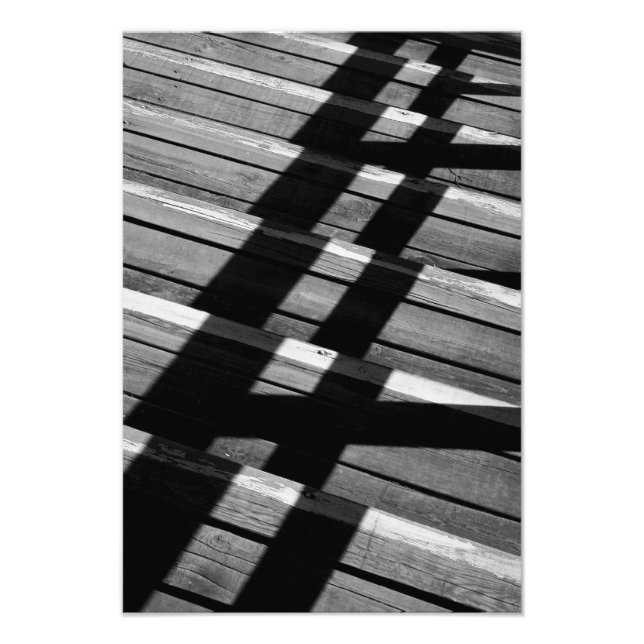 Holztreppen und -schatten fotodruck (Vorne)