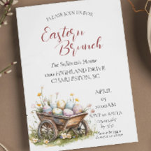 Holztrolley mit Eierspeisen Ostern Brunch