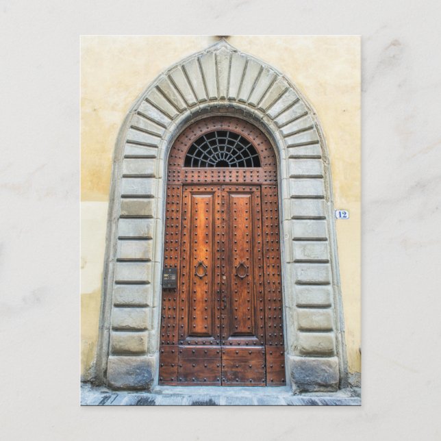 Holztür | Florenz - Italien - Foto Postkarte (Vorderseite)