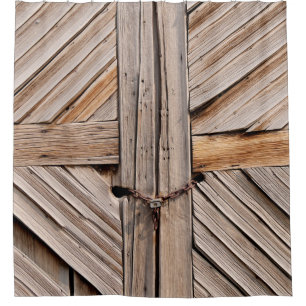 Holztüren Duschvorhang
