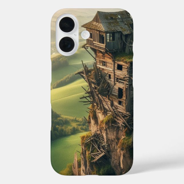 Holzturm iPhone 16 Hülle (Rückseite)