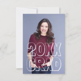 Holztype-Weiß - Mitteilung des Abschluss-3x5 Einladung