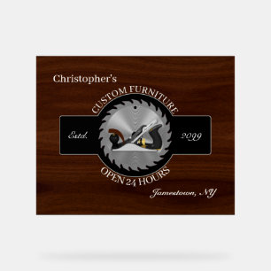 Holzverarbeitungsmöbel Tischler Acrylschild