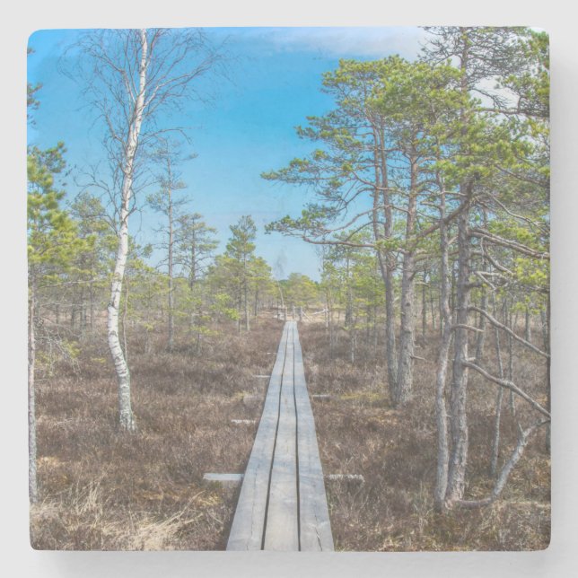 Holzweg über Sumpf Steinuntersetzer (Vorderseite)