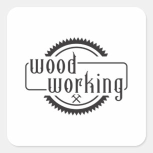 Holzwerkstoff Holzbauer Holzarbeiter Holzfunny Gif Quadratischer Aufkleber