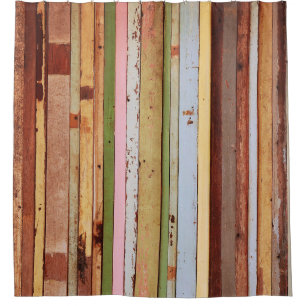 Holzwerkstoff: Vintage Tapete Textur Duschvorhang