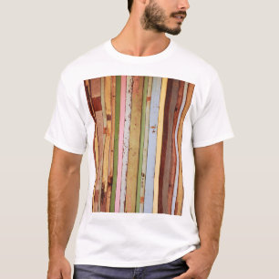 Holzwerkstoff: Vintage Tapete Textur T-Shirt
